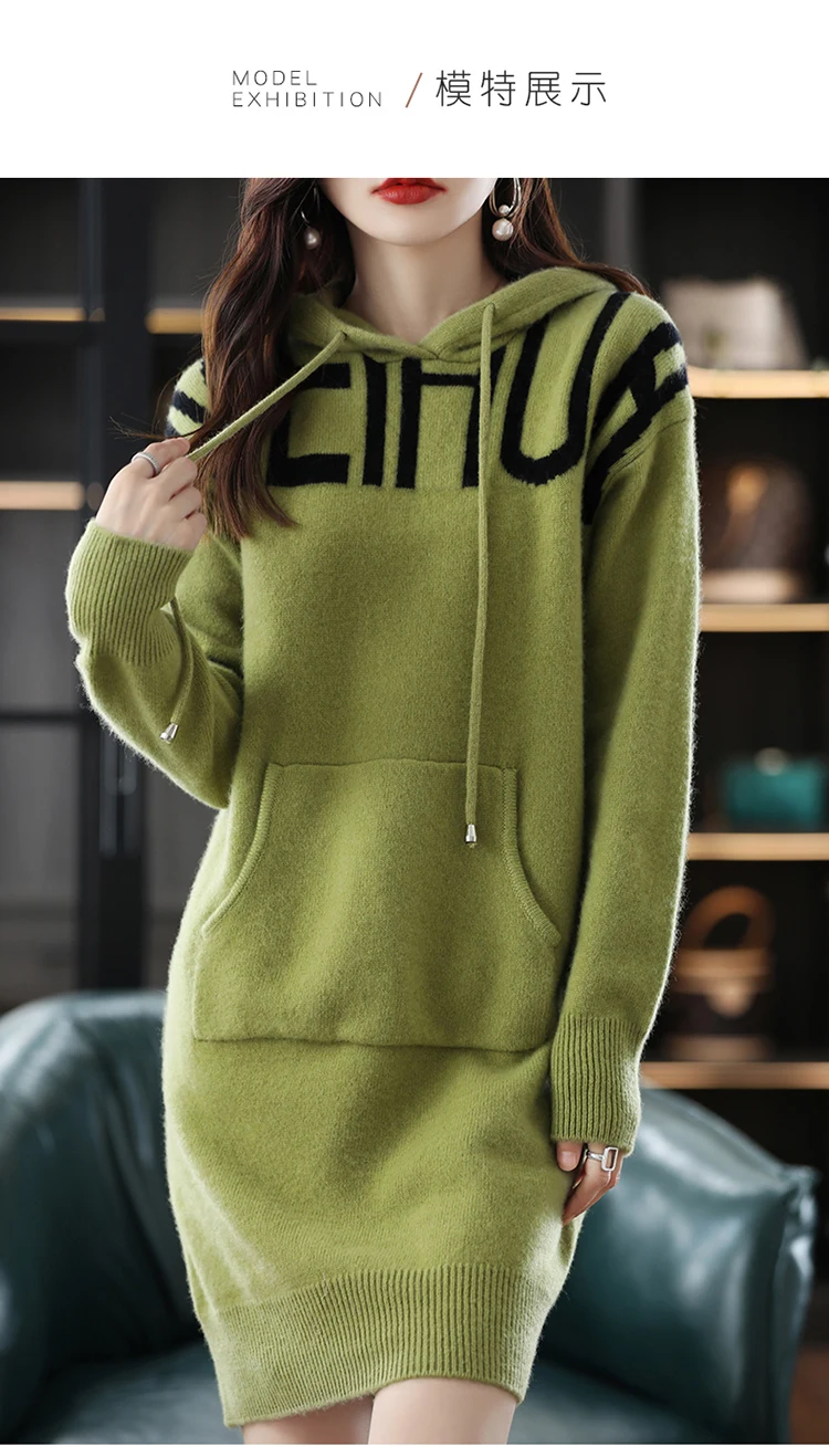 2022 100% Cashmere Wool Pullover New Arrival Women Sweater Slim Fit Premium Long Knit Cashmere Dress Long Sleeve Sweater autumn