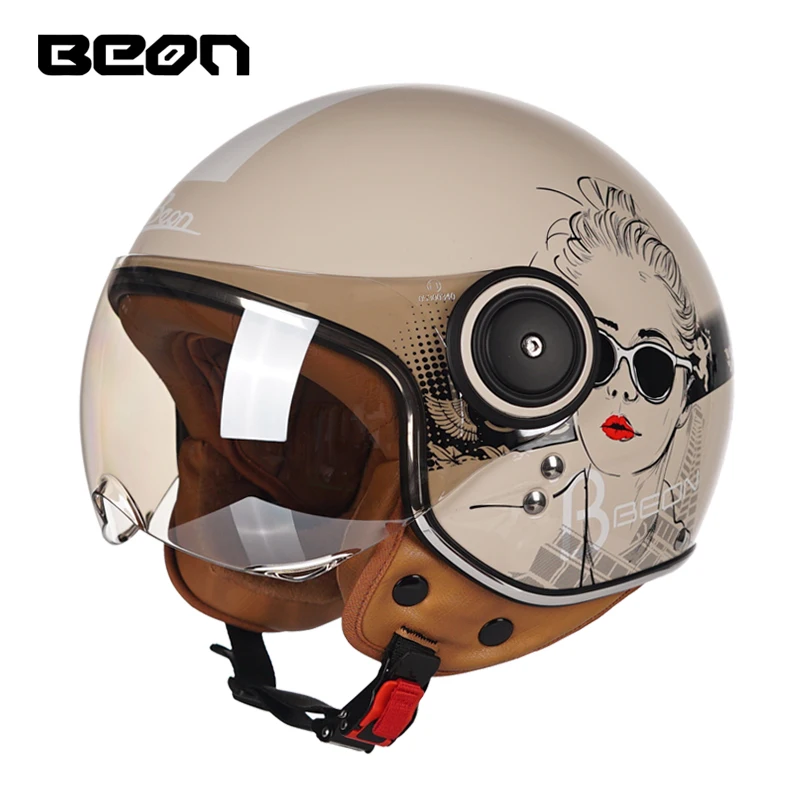 Motorcycle Helmet Chopper 3/4 Open Face Vintage Moto Casque Casco - View #9