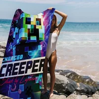Game M-Minecrafts-s MC Microfiber Blanket Quick Drying Beach Towels Oversized Printing Super Absorbent Pool Towel Blanket 2