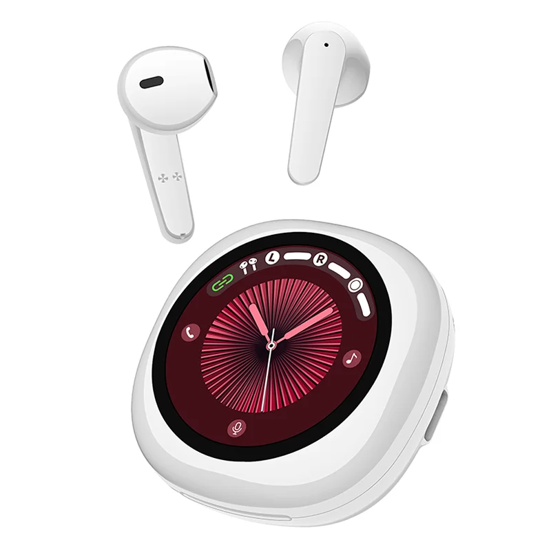 AI-Powered LCD Touchscreen Wireless Bluetooth Earbuds with HD Stereo Sound