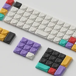 ECHOPME Original Building Block Keycap Transparent Frosted Keyboard Cap PBT 32keys Low Profile Key Caps for Mechanical Keyboard