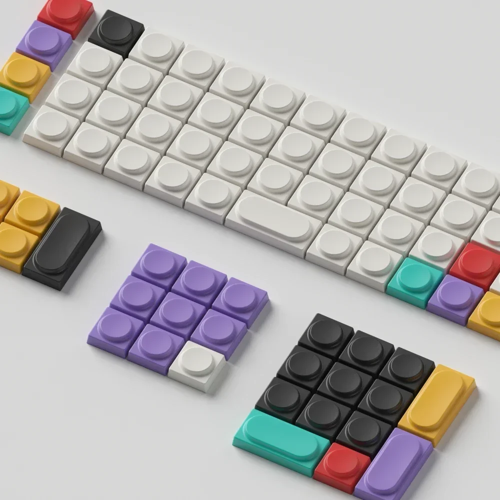Echopme-edifício Original Block Keycap Transparente Fosco Tampa do Teclado Baixo Perfil Caps Chave para Teclado Mecânico Pbt 32 Chaves