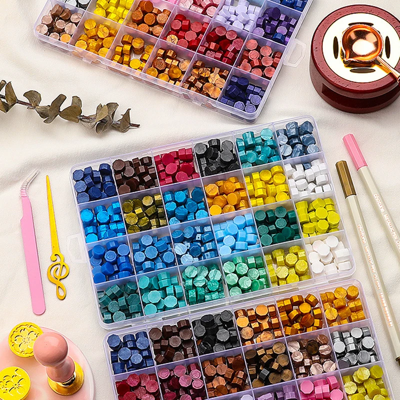 Zegel Wax Kralen Doos Set Voor Lakzegel Stempel Kraal Diy Scrapbooking Kaarten Enveloppen Uitnodigingen Geschenkverpakking Ambachten Maken