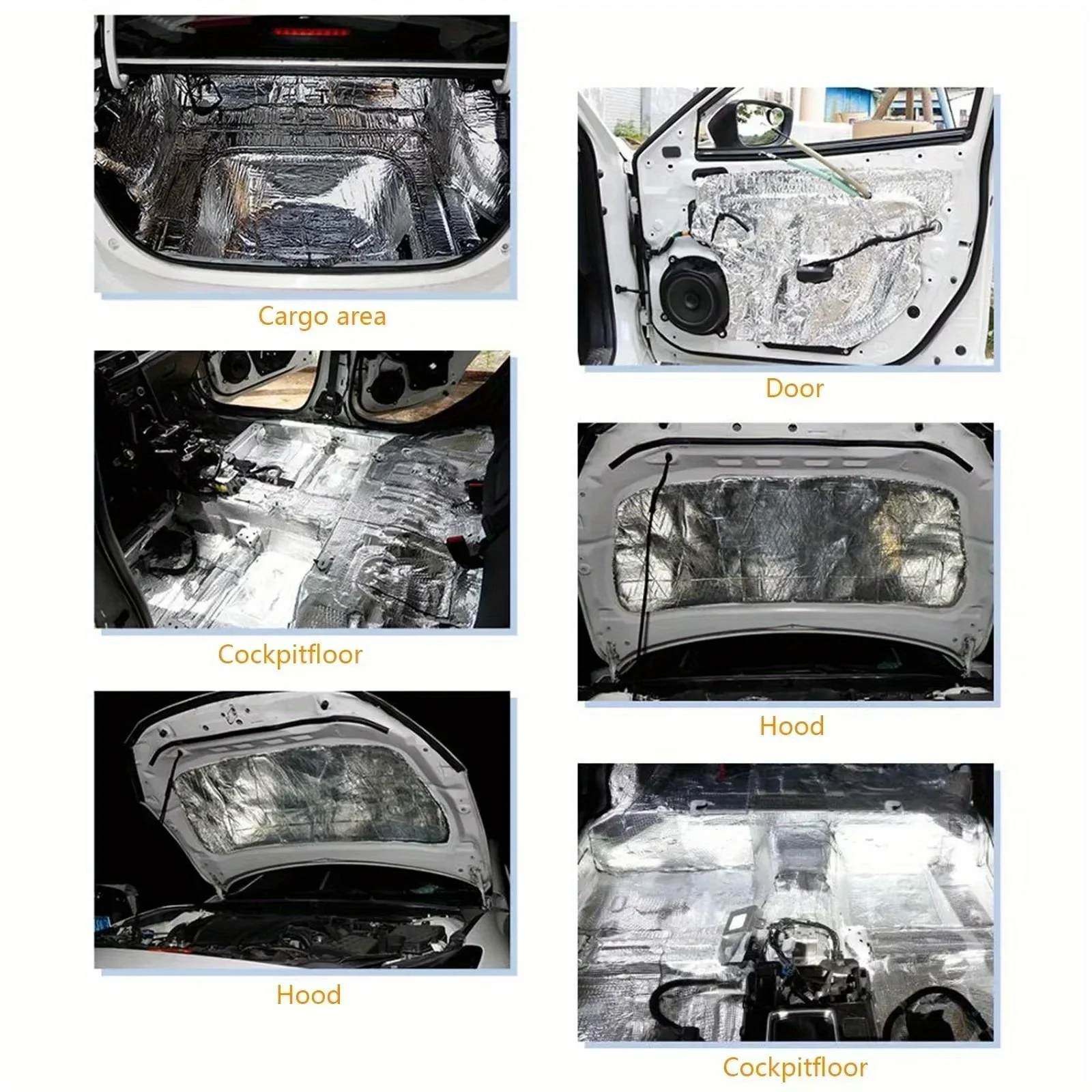 Car Soundproofing Heat Insulation Cotton Roll Self-Adhesive Fireproof Noise Reduction Mat for Roof Doors Floor Engine Hood