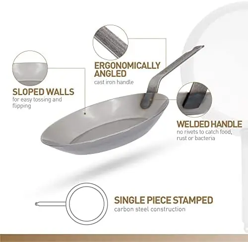 

Bourgeat Black Carbon Steel Fry Pan (11 7/8) Air fryer liner Molde para hornear Wooden box Pizza accessories Cake pan for baking