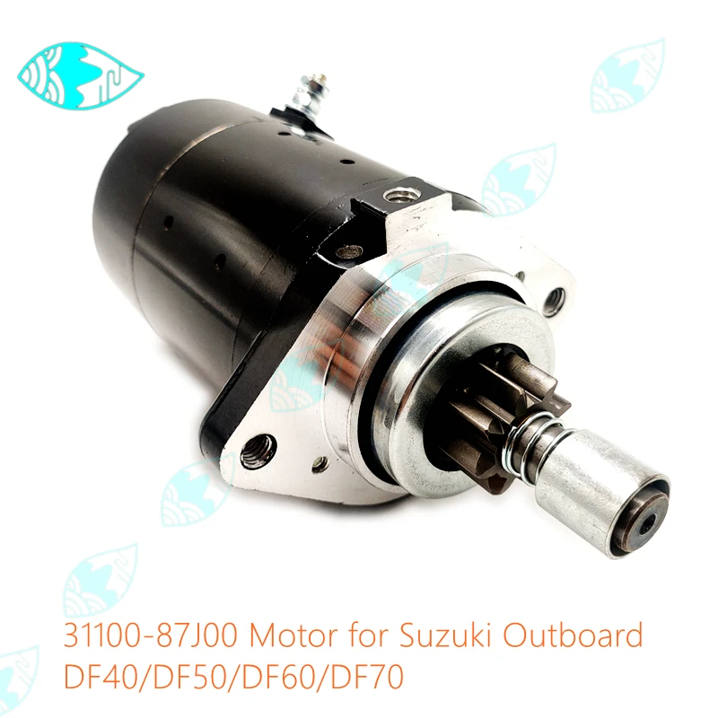 

For Suzuki Outboard: DF40, DF50, DF60, DF70，31100-87J00-000 31100-87J00 New Part Starting Motor Assy,Boat Accessory