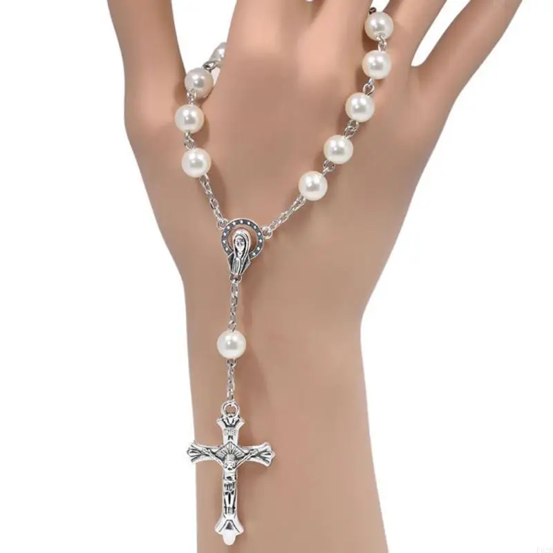 Rosario in filigrana d'argento con croce moderna - grani tondi forati 7 mm, filigrana, in argento, Italia, Rosari in argento, Articoli Religiosi