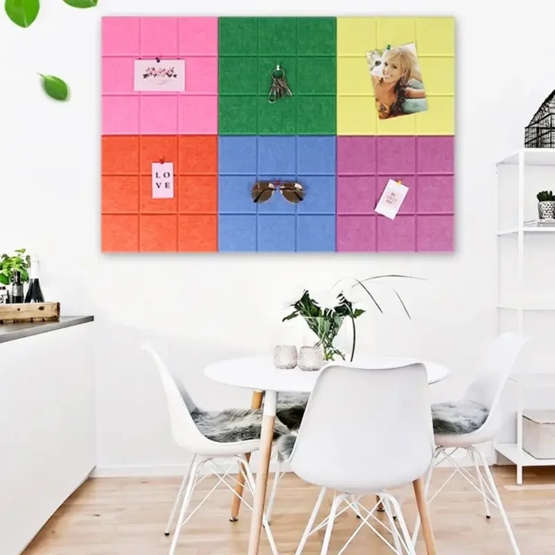 펠트 일정 메모 보드 30x30cm 벽 사진 디스플레이 보드 펠트 메시지 보드 게시판 가정용 벽 배경