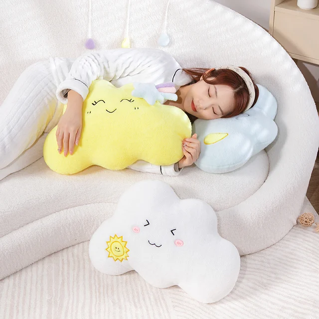 Inyahome Cloud Plush Pillow Decorative for Bed Cute Pillows for Bedroom Fun  Fuzzy Throw Pillows Cushion Kids Funny Decorative - AliExpress