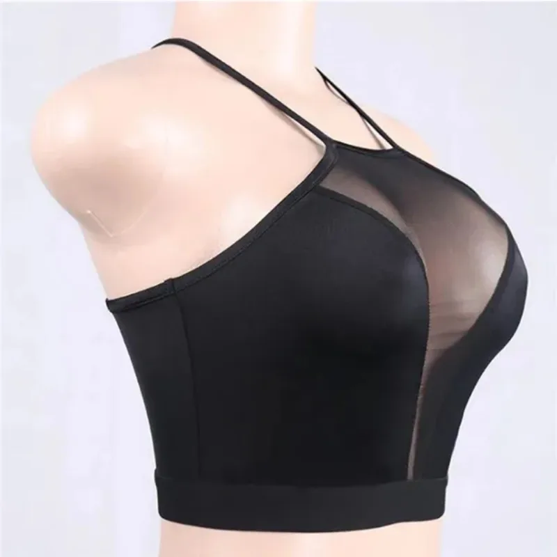 1 Pcs Mesh Crop Top Summer Women Casual Tank Top Vest Blouse Sleeveless Sport Crop Tops Shirt See-through Transparent