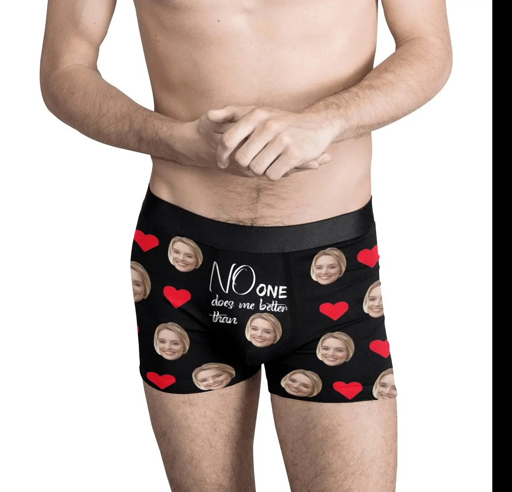 Customized Personalized Face Photo Men's Underwear Valentine's Day Gift Boxer Shorts Underwear Breathable Underwear for Husband 6