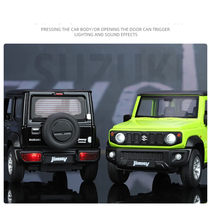 1:24 SUZUKI Jimny SUV Alloy Car Model Diecasts Metal Off-Road Vehicles Car Model Simulation Sound Light Collection Kids Toy Gift 5