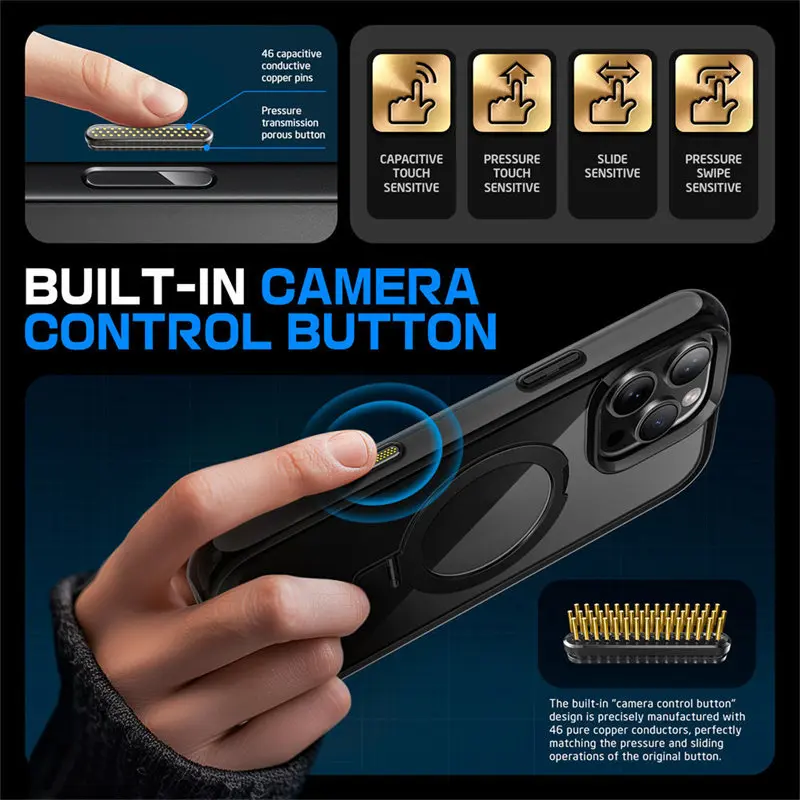 SUPCASE For iPhone 16 Pro Case with Camera Control Capture Button UB Mag Stand Series Slim Protective Magnetic Phone Case 4