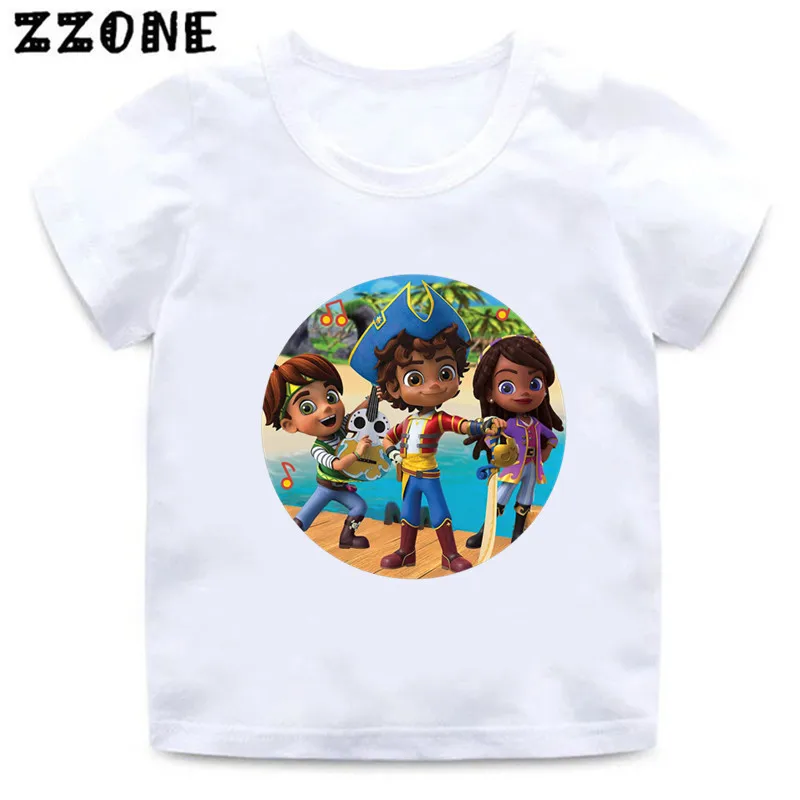 Hot Sale Santiago of The Seas Print Cartoon Kids T-Shirts Funny Girls Clothes Baby Boys T shirt Summer Children Tops,ooo5877 5