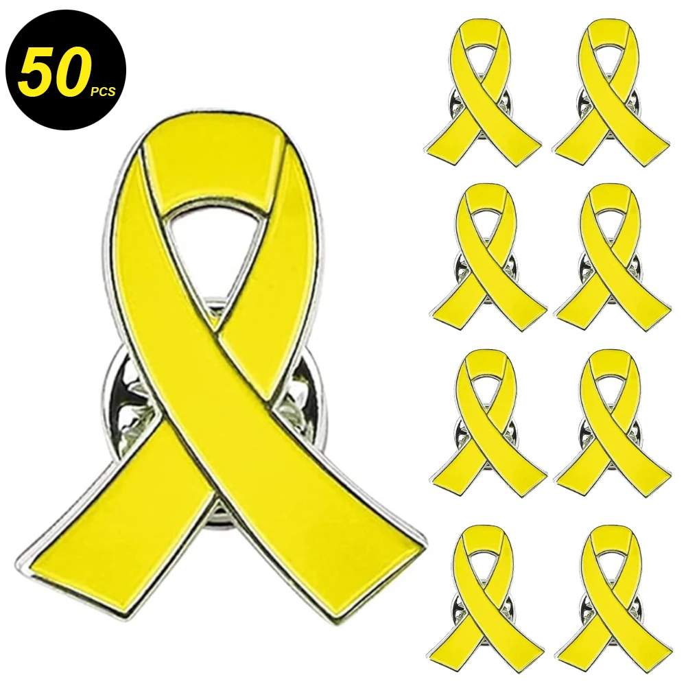 10/20/50pcs Yellow Ribbon Pin Anti-Violence Brooch Fashion Sweater Backpack Jewelry Accessories clothing brooch