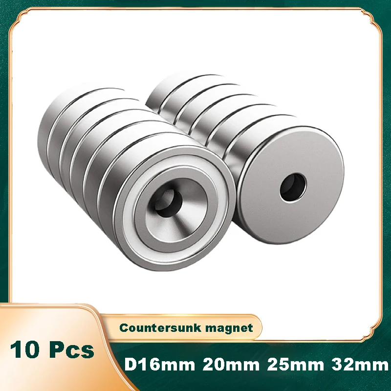 10 Pcs Neodymium magnets countersunk ring hole rare earth strong crafts magnet salvage magnet parts Neodymium NdfeB neodymium magnets round magnets