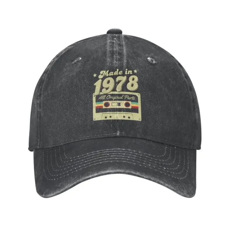 

Classic Cotton Made In 1978 Cassette All Ogrinal Parts Baseball Cap Women Men Adjustable 45 Years Old Birthday Hat Performance