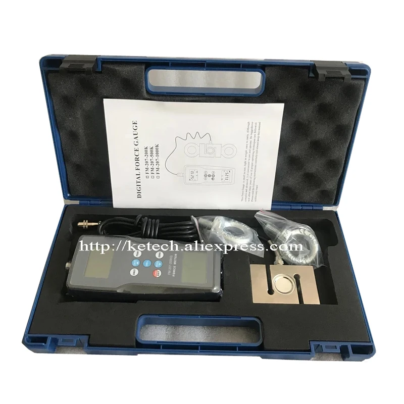 Landtek FM-207 푸시 풀 포스 게이지 테스터 미터 4 측정 장치(동력계 포함) 디지털 힘 측정 장비