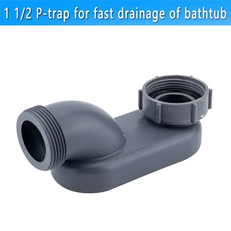 Newest Low Profile 1 1/2 P Trap Flexible Bathtub Shower Drain Pipe Flat P Trap Free Standing Tub Drain For Bath Bathtub