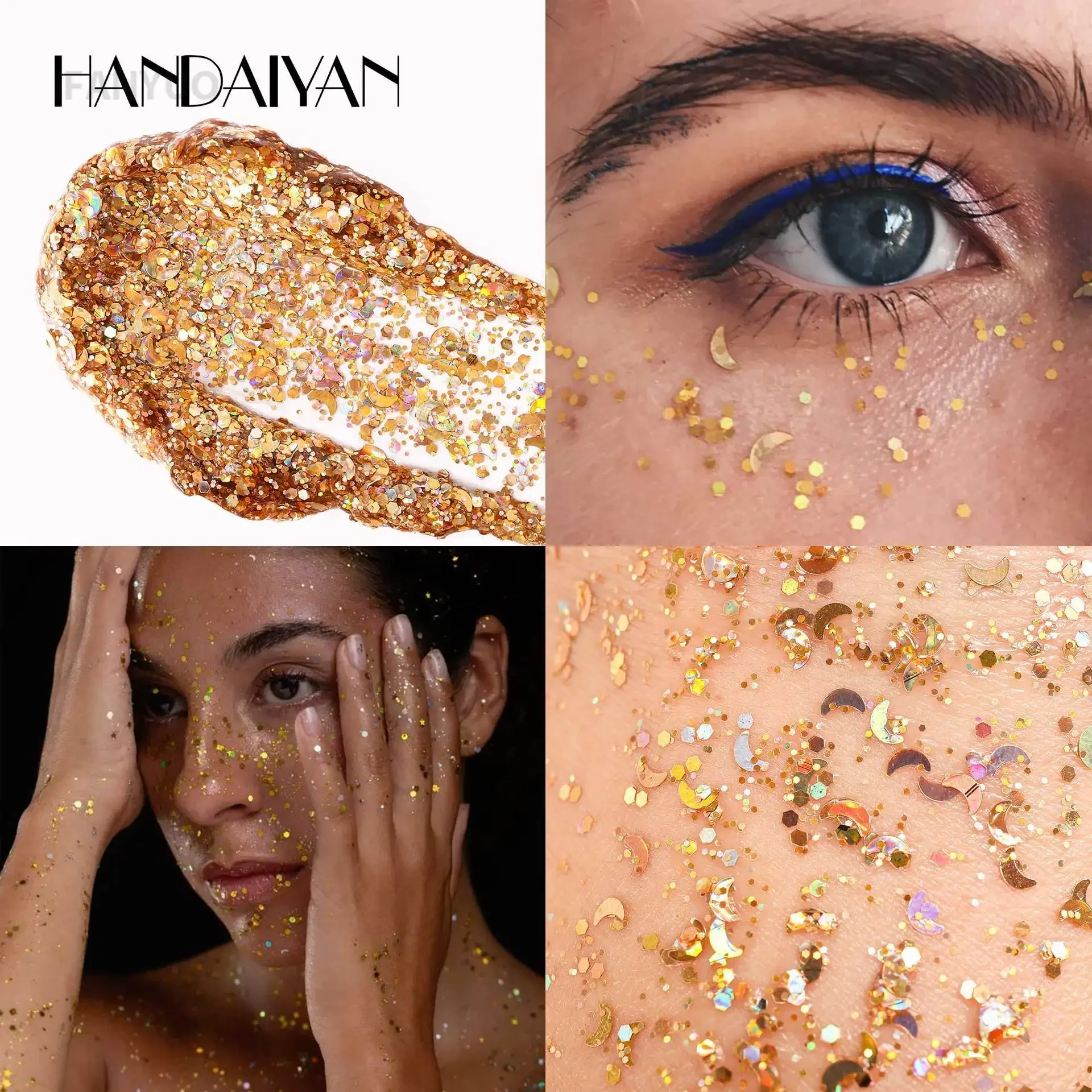 Fine Shimmer Gel Chameleon Sequin Eyeshadow Highgloss Glitter Nail Hair Body Face Multifunction Makeup Decoration Party Festival 3