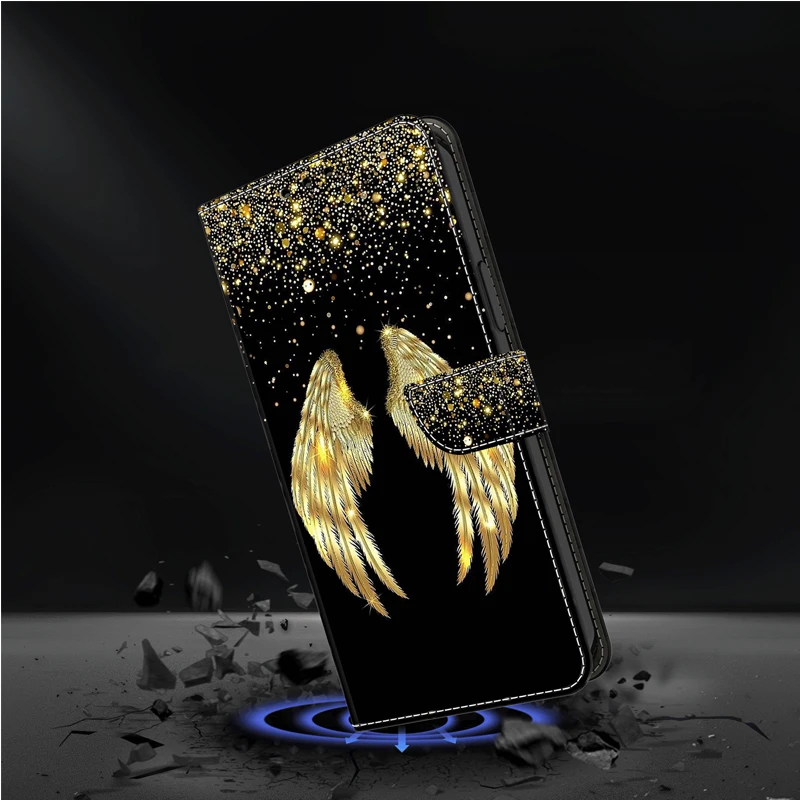 Stylish 3D Painted Leather Flip Wallet Phone Case