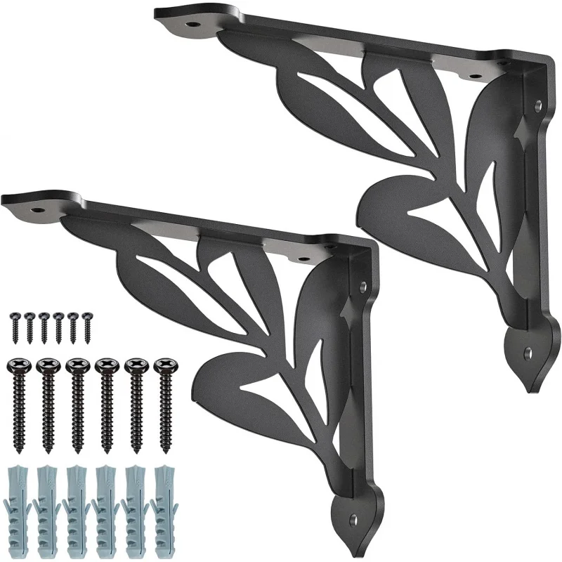 ขายึดมุมโลหะแบบหนา 2-4 ชิ้น พร้อมอุปกรณ์ฮาร์ดแวร์ ขนาด 20.32x17.78 ซม. ชั้นวางติดผนังแบบมุม 1