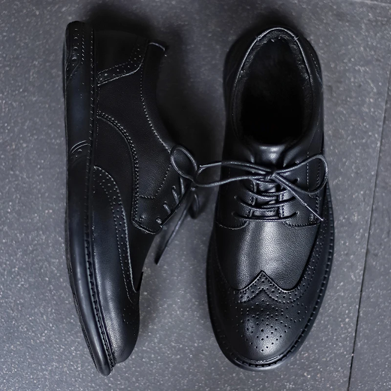 Genuine Leather Mens Formal Shoes Fashion Luxury Brand Brogue Men Shoes Handmade Business Dress Oxford Casual plus size 47