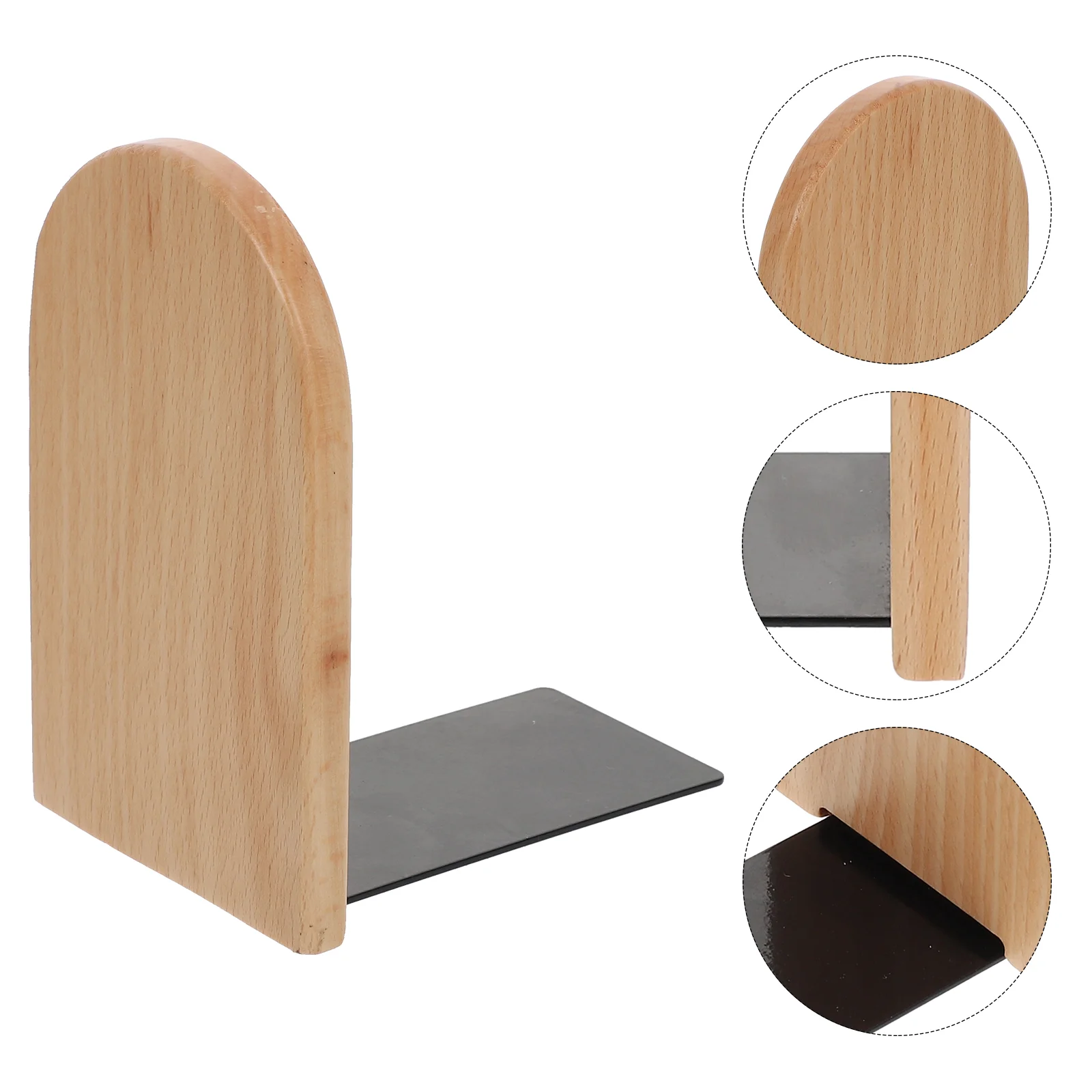 

Practical Wooden Book End Wood Bookend for Office Home School Book Support