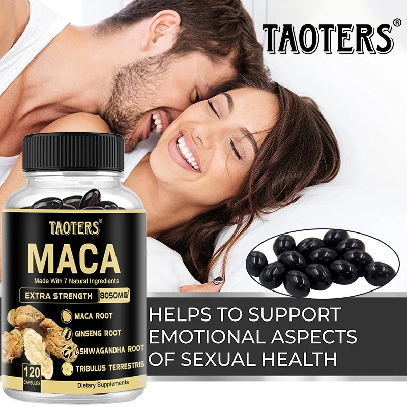 Maca Capsules-Contains 7 natural formula ingredients for men's health and vitality, energy, muscle support