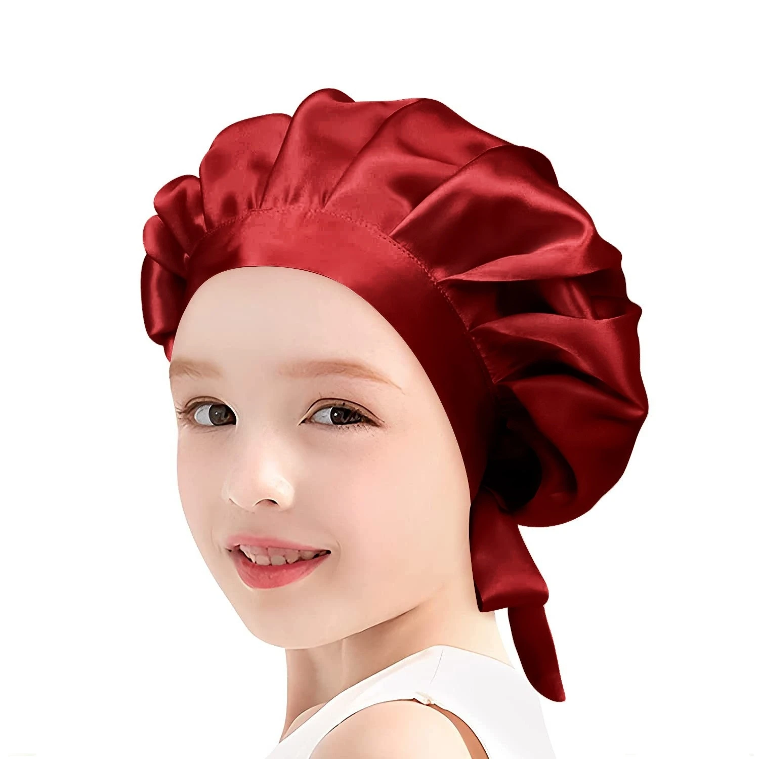 Mulberry Silk Bonnet For Kids Silk Bonnet for Sleeping Baby Hair Bonnets for Curly Hair Girls Boys with Adjustable Tie