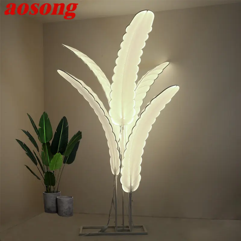 

AOSONG Modern Atmosphere Lamp LED Indoor Creative Plantain Leaf Landscape for Home Wedding Party Stage Decor Light