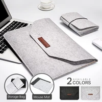 Wool Felt Laptop Bags Sleeve Cover 11" 13 15.6 inch For Macbook Air Pro Case For Notebook With Mousepad Or Power Mini-Pack Gift