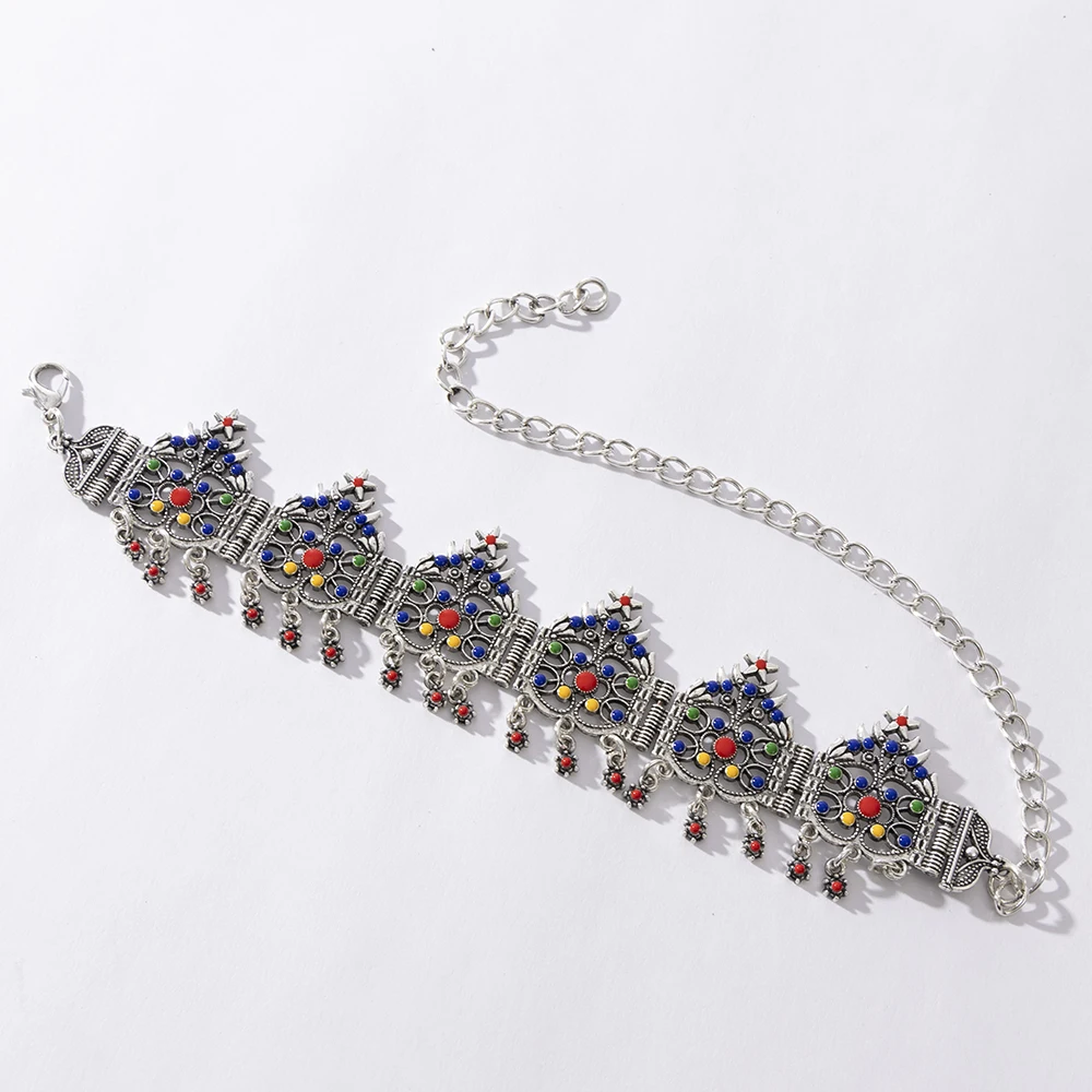 Marokkanischer Fransen-Haarschmuck in Goldfarbe, Algerische Braut-Kopfkette, Metall-Party-Geschenk, Weißer Kristall-Schmuck mit Tropfglasur – Detail 26