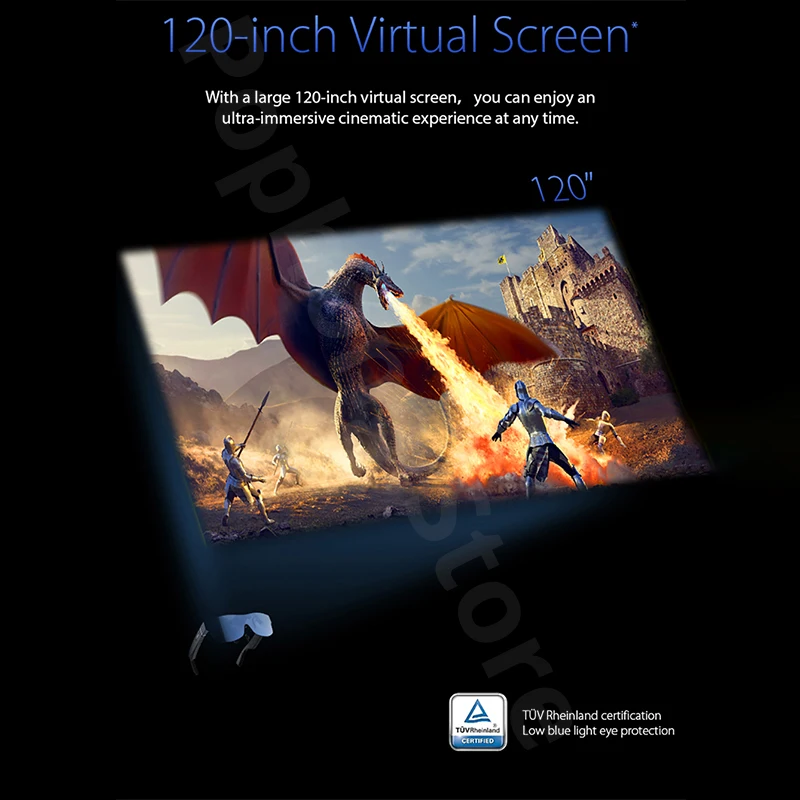 Global Version Nubia Neovision AR Glass 79g weight 120 inch HD huge screen 0-500&deg; Myopia Adjustment Nubia Neovision Glass NVF01