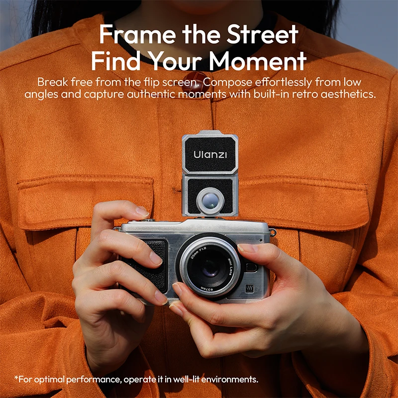 Ulanzi VF01 Waist-Level Viewfinder Universal with Cold Shoe Mount for Cameras Street Frame Photography Landscapes Low-Angle Shot