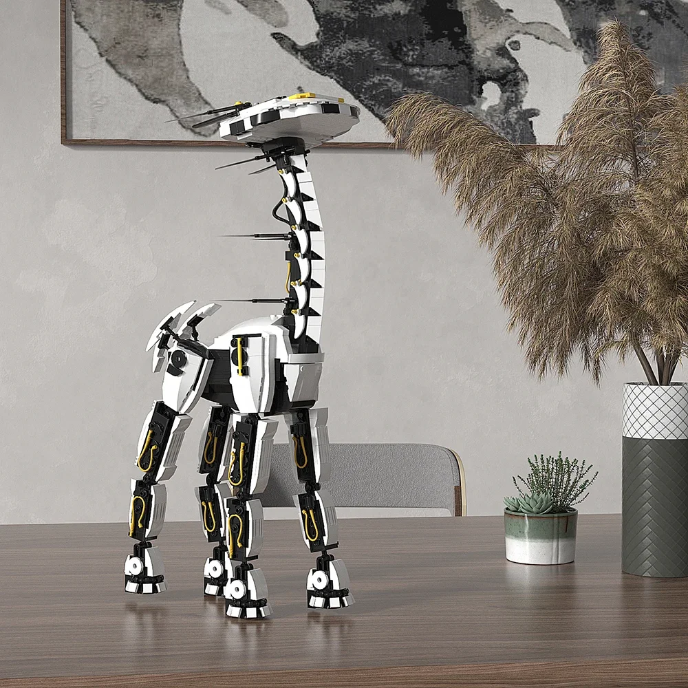 Moc Gioco Fai Da Te Horizon Zero Dawn Tallneck Robot Building Blocks Kit Horizon Wart West Bricks Toys For Children Birhtday Gifts