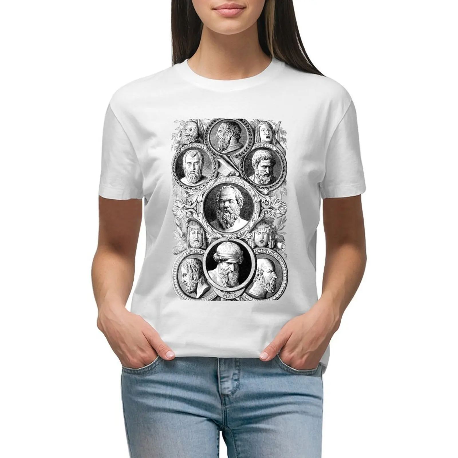 

Greek Philosophers T-Shirt & Posters T-shirt hippie clothes summer top Top Women