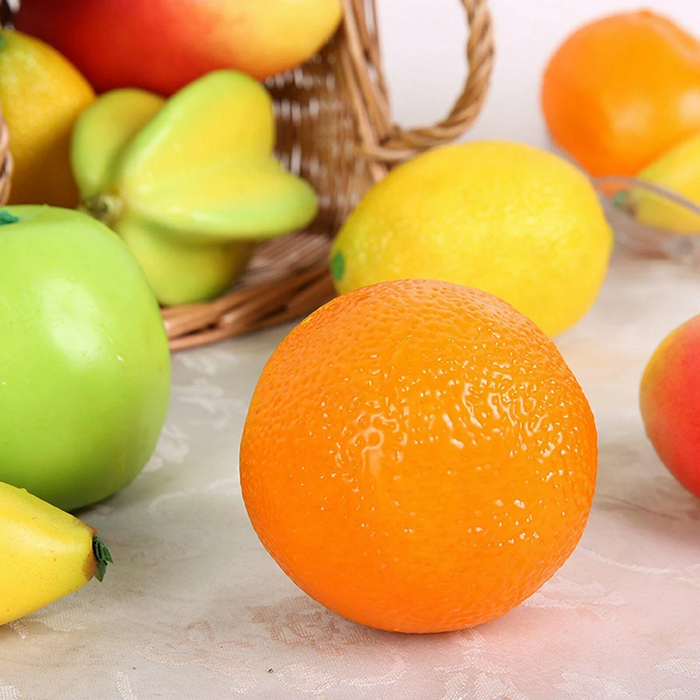 Lifelike Artificial Fake Fruit Fruits Grape Lemon Orange Banana Pink Plastic Fruit 8 PCS For Decor