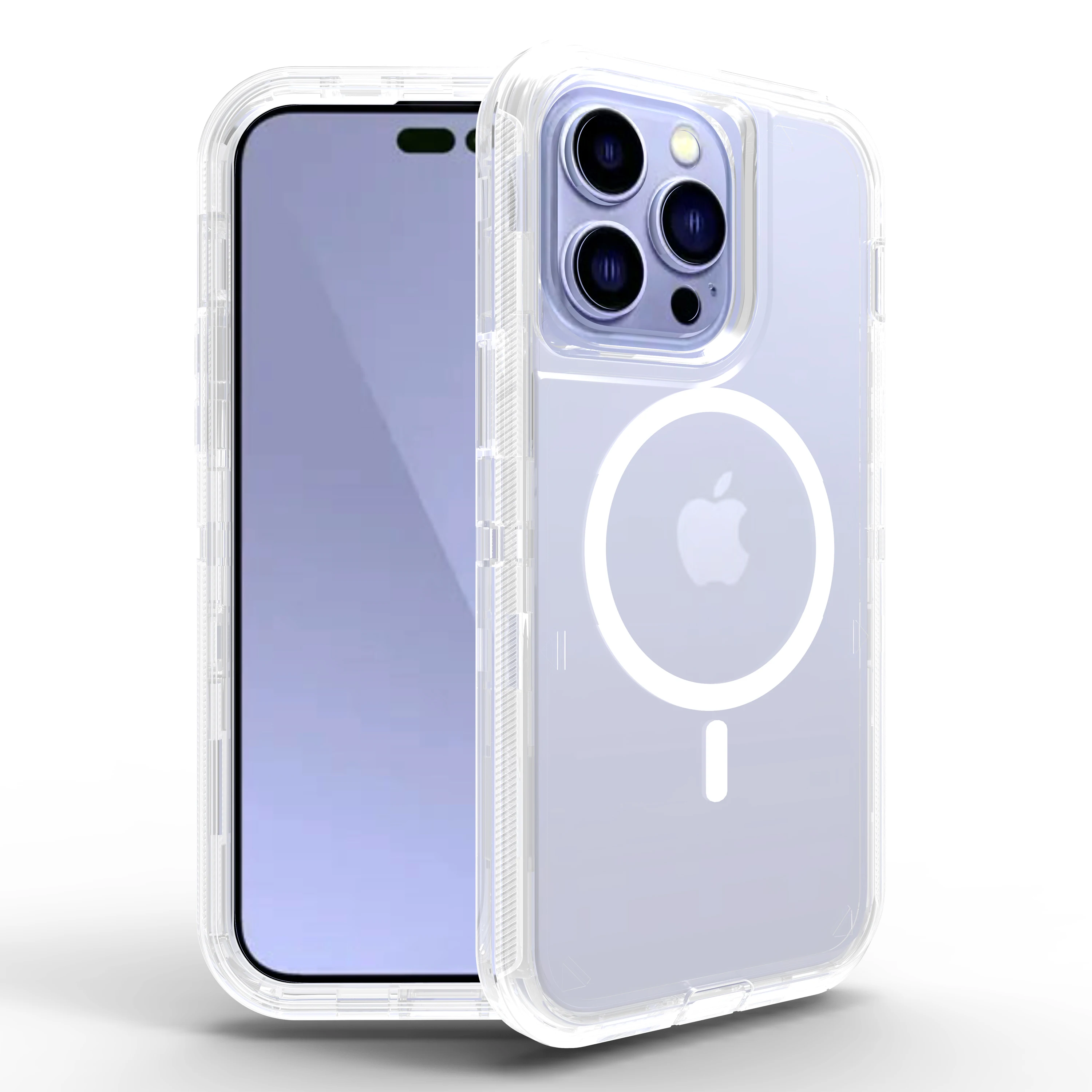 

Прозрачный защитный чехол с кристаллами для iPhone 15 12 13 Pro Max 14 Plus, Роскошные Тяжелые ударопрочные магнитные чехлы для телефонов 3 в 1