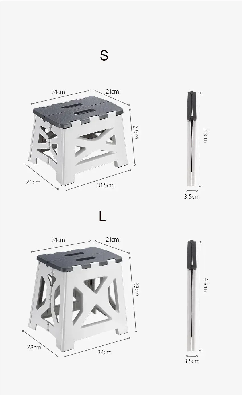 Description Picture 3 of itemPortable Plastic Folding Stool Outdoor Camping Stool Chair Seat Home Bathroom Kitchen Garden Camping Kids Adults Chair
