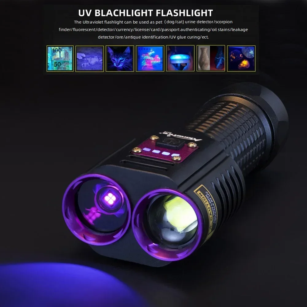 Aluminum UV White Light Flashlight for Detection