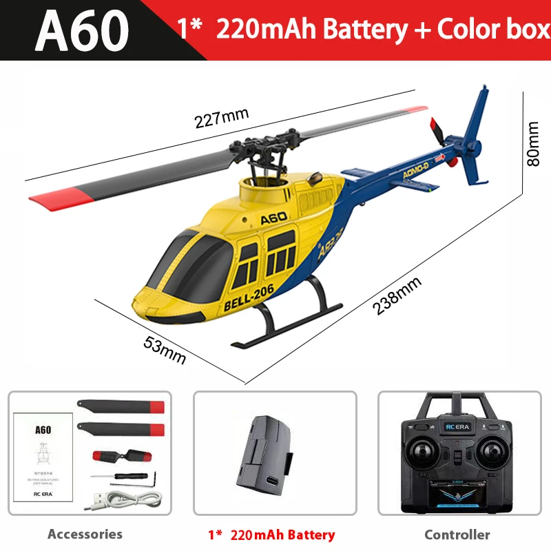 RC ERA A60　特別カラー　オプティカルフローセンサー付き RC ERA A60 ラジコン飛行機ヘリコプター 2.4G 6軸ジャイロスコープ 6ch