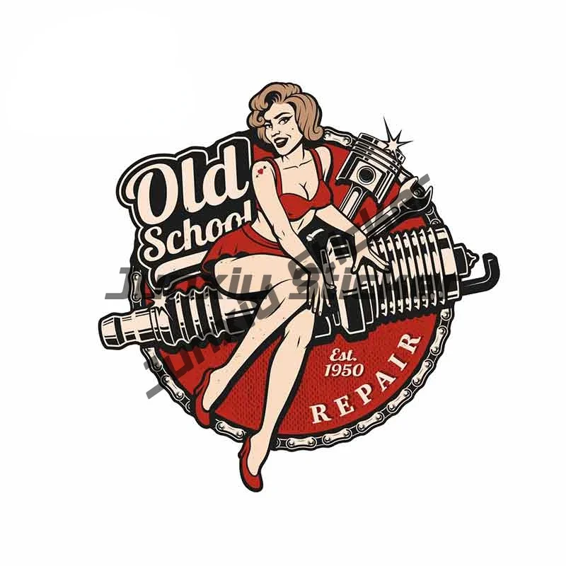 Classic Pinup Lady Bumper Sticker - 5 Inch Vinyl Decal For Cars & Windows