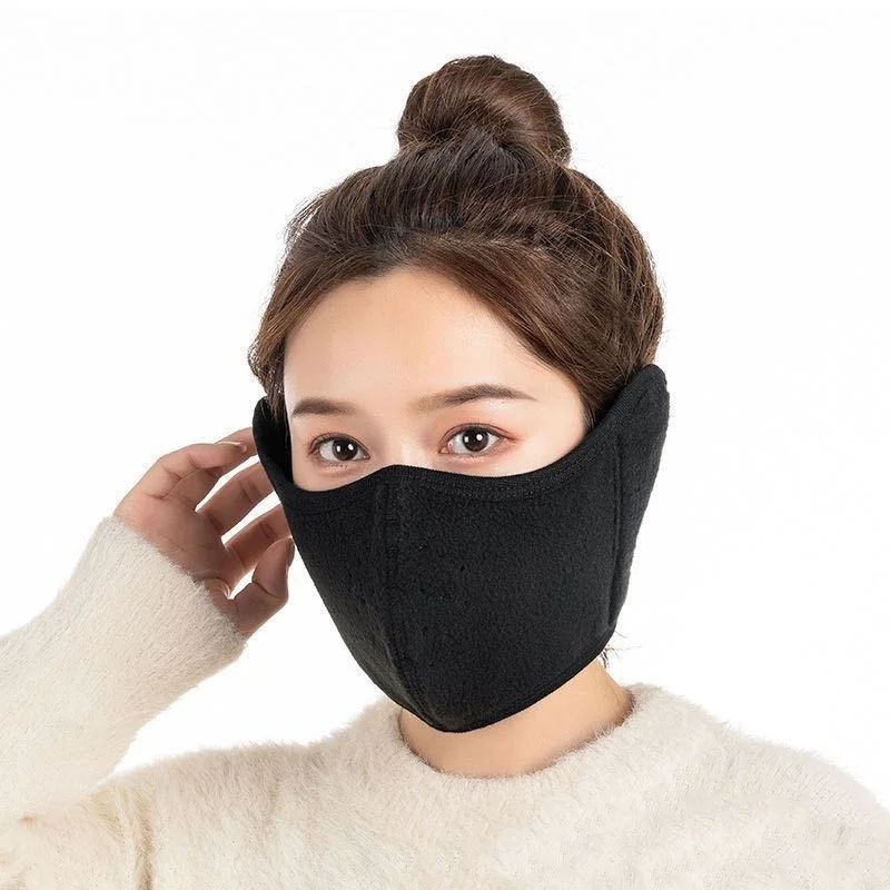 Warm Earmuffs Fur Earmuffs Winter Earmuffs Unisex Breathable Holes Mask Cold-Proof Thermal Mask Two-In-One Wrap Band Ear Warmer Outdoor Riding Ear Muff