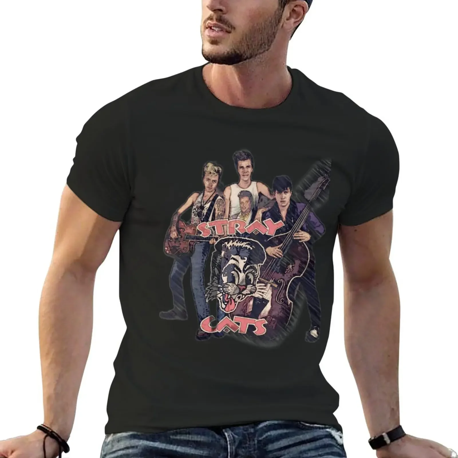 

Stray cats T-Shirt cute clothes hippie clothes boys whites Men's t shirts