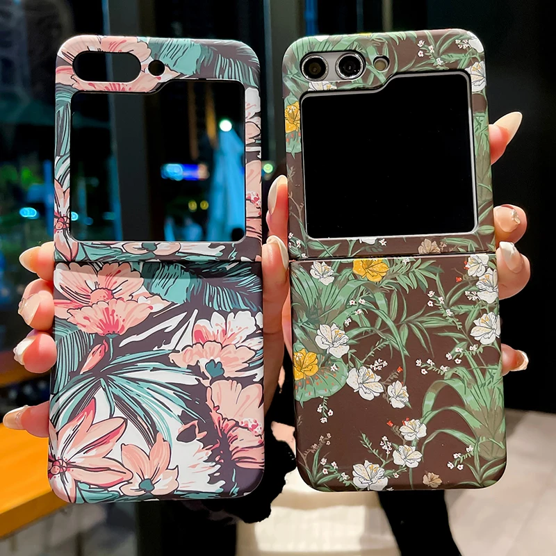 Per Samsung Galaxy Z Flip 5 Z Flip 4 Z Flip 3 Z Flip 2 Z Flip 1 Vintage Small Floral Pattern Pc Cover Luminosa Per Cellulare