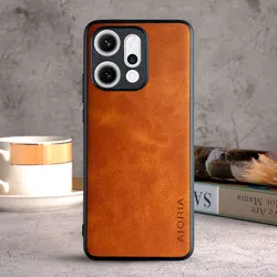 Luxury Vintage Leather Case - Premium Protective Cover for OPPO Reno14 F 4G (Yellow)