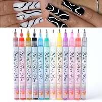 12pcs/Set Nail Art Graffiti Pen Nail Marker Drawing Abstract Lines Fine Detail Floral Design Waterproof Nail Painting Manicure 1