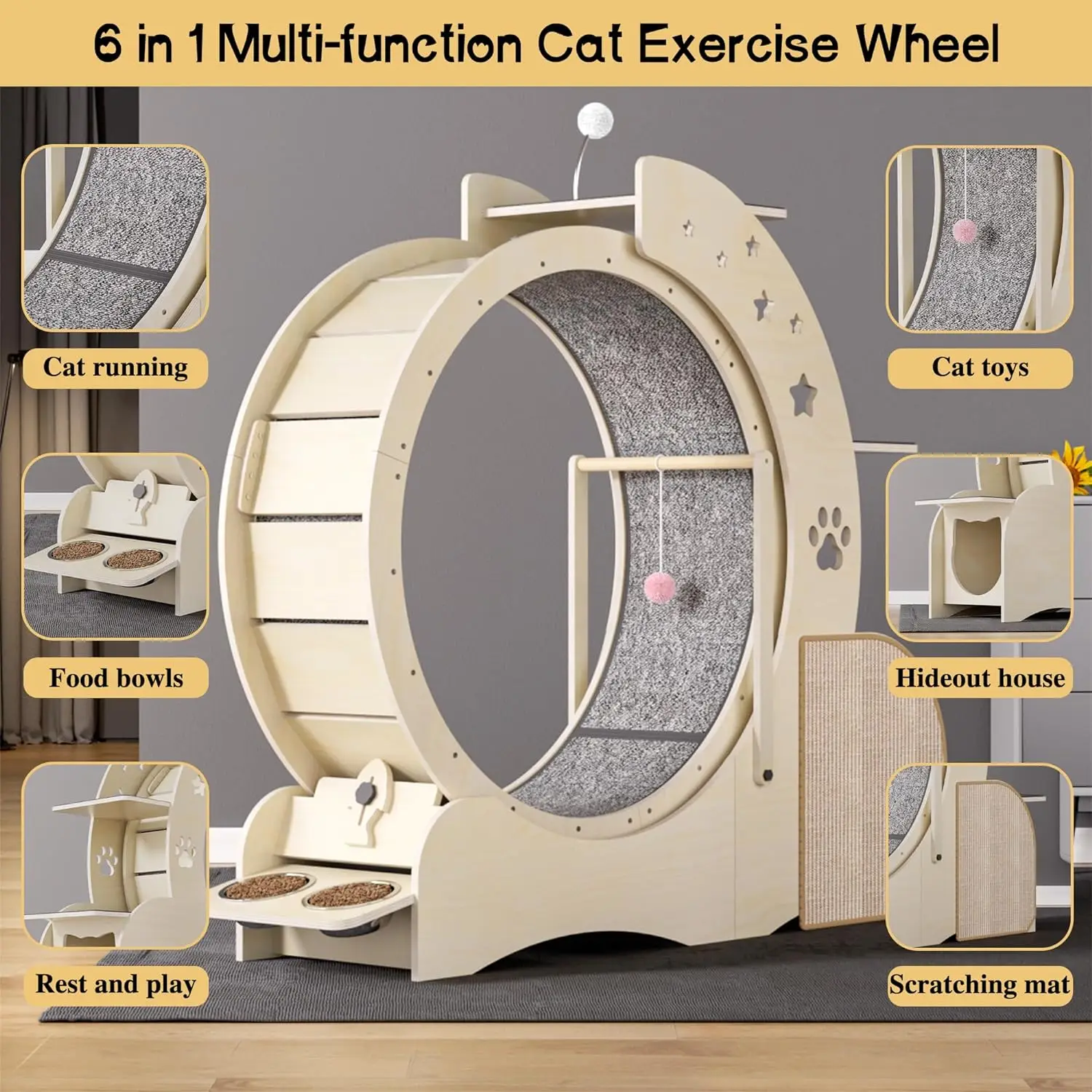 Interactive Anti-depression Fiber Board Mascotas Wooden Pet Tread Exercise Running Wheel Cat Pet Dog Fun Treadmill