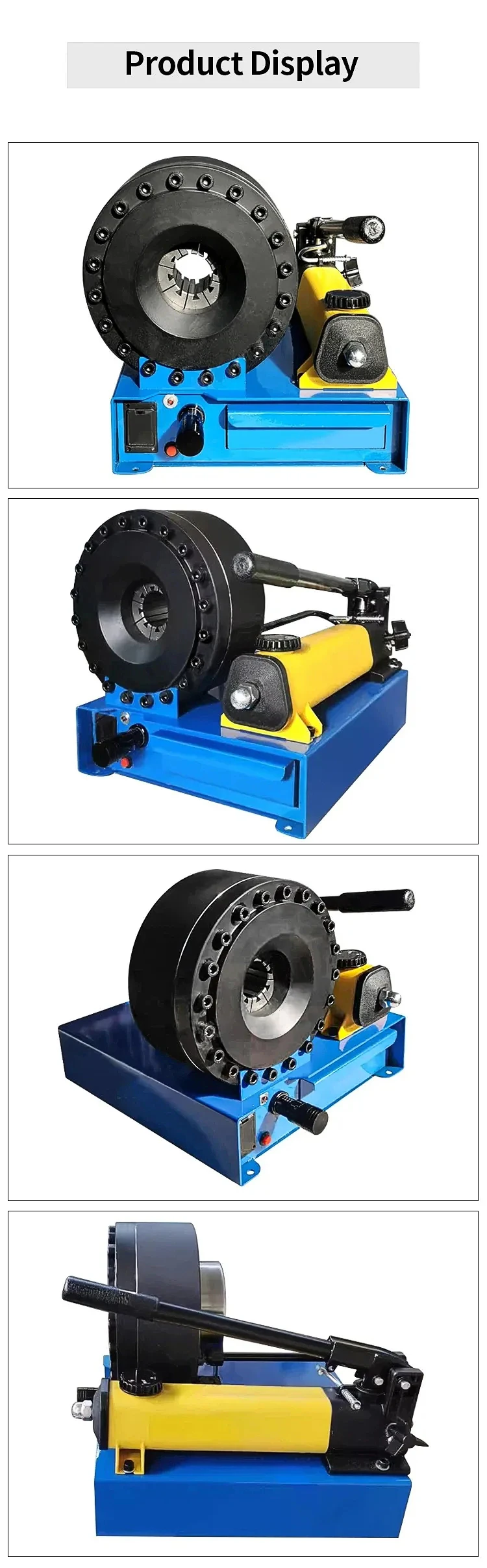 JH Manual Hydraulic Pipe Crimping Machine with 8 Dies Portable High-Pressure Hos
